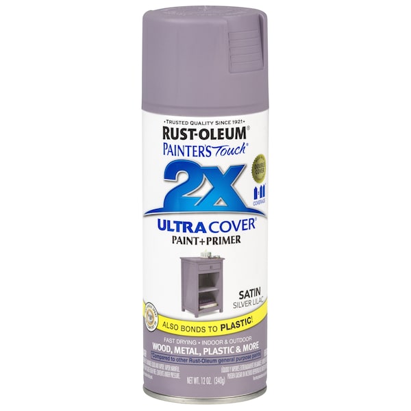 Rust-Oleum Spray Paint, Silver Lilac, Satin, Solvent, 12 Oz 329201 - main